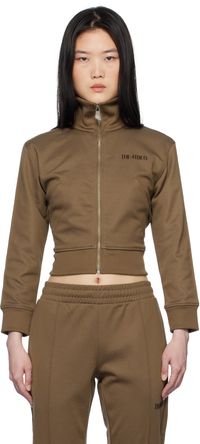 The Attico Brown Bonded Logo Track Jacket