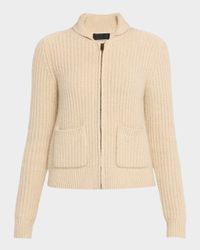 Wool Ribbed Zip Cardigan