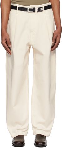 LEMAIRE Off-White Pleated Workwear Jeans