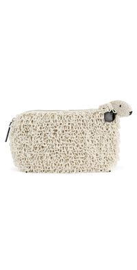 STAUD Dolly Beaded Clutch Ivory One Size