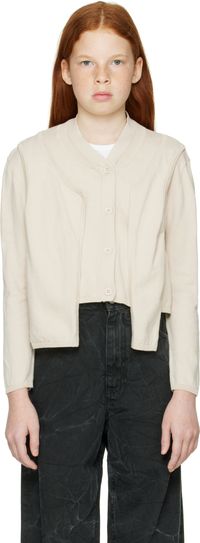 MM6 Maison Margiela Kids Beige Layered Cardigan