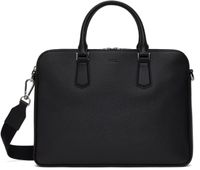 BOSS Black Leather Logo Briefcase