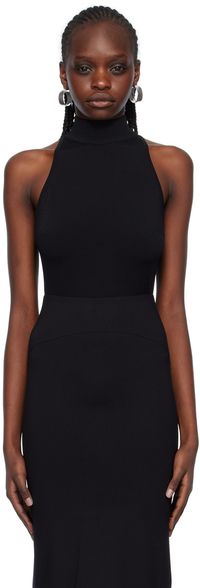 ALAÏA Black Mock Neck Bodysuit
