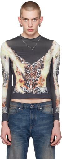 Y/Project Black Printed Long Sleeve T-Shirt