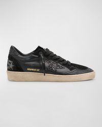 Ball Star Glitter Leather Low-Top Sneakers