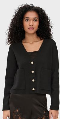 Splendid Libby Cropped Cardigan Black M