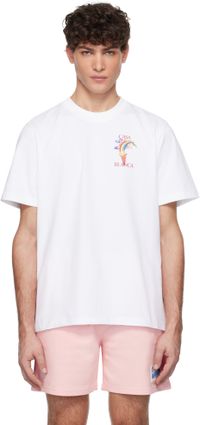 Casablanca T-shirt blanc à image à logo