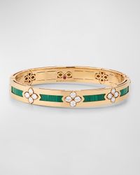 18K Rose Gold Diamond and Malachite Bracelet
