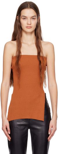 DRAE Orange Knit Tube Top