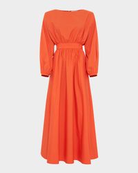 Ahmose Gathered Long-Sleeve Maxi Dress