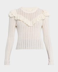 Presla Pointelle Ruffle Sweater