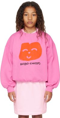 Bobo Choses Kids Pink Joyful Face Sweatshirt
