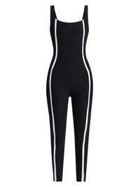 Women's Sleeveless Ankle-Crop Jumpsuit - Darkest Night Cloud White - Size XL