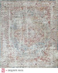 Antique Loom Rust & Light Blue Rug, 9' x 12'