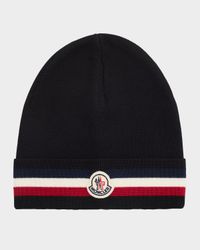 Men's Wool Tricolor Wool Knit Beanie Hat
