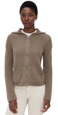 Still Here Bear Zip Up Sweatshirt Light Brown L