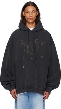 VETEMENTS Black Flying Unicorn Hoodie
