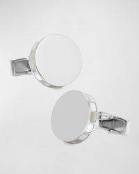 Stainless Steel Mother-of-Pearl Mosaic Engravable Cufflinks