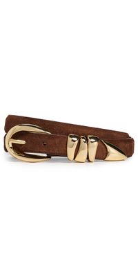 Madewell Triple Metal Keeper Suede Belt Soft Mahogany XL