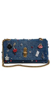 Marc Jacobs The Trinket Charm Denim Dual Chain Mini Bag MEDIUM WASH MULTI One Size
