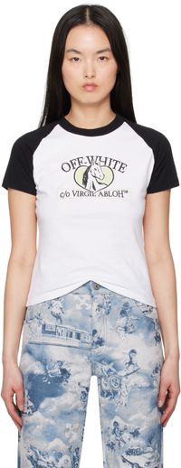 Off-White White & Black Horse Billboard Raglan T-shirt