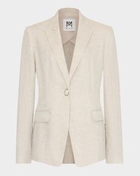 Alexa Single-Button Linen Blend Blazer