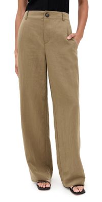 Vince Mid Rise Relaxed Wide Leg Pants Tapenade 6