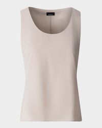 Scoop-Neck Silk Georgette Tank Top