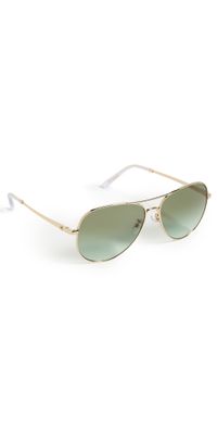 Tory Burch Aviator Sunglasses Yellow Gold One Size