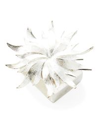 Matte Silver Sunburst Napkin Rings, Set of 4