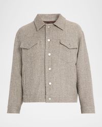 Men's Wool Tweed Trucker Jacket