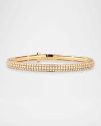 18K Yellow Gold Thin Pavé Diamond Bangle