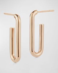 Saxon Rose Gold Plain Elongated Chain Link Earrings