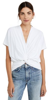 Susana Monaco Twist Front Dolman Top Black XS