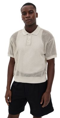 Obey Saratoga Mesh Polo Silver Grey L