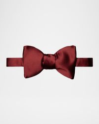 Black Silk Satin Ready-Tied Bow Tie