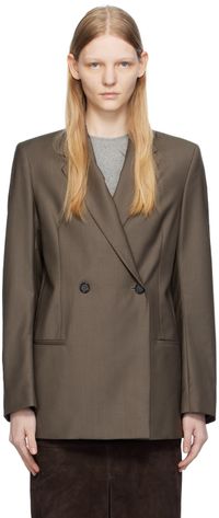 TOTEME Gray Double-Breasted Blazer