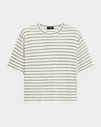 Stripe Knit Short-Sleeve Boyfriend Tee
