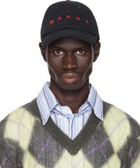 Marni Casquette de baseball noire à logo brodé