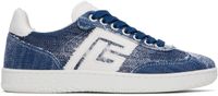 Balmain Blue Denim 'Balmain' Swan Sneakers
