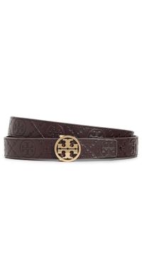 Tory Burch 1 Miller T Monogram Leather Belt Maroon XXL