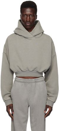 Entire Studios Gray Cropped Heavy Hoodie