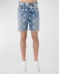 Men's Bleach Bandana Denim Shorts