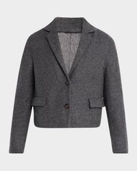 Fluid Wool Double-Faced Crop Jacket