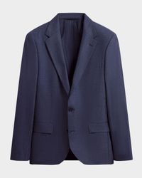 Men's Single-Breasted Sharkskin Travel Blazer