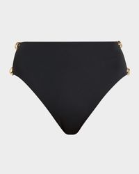 Tyas Studded High-Waist Bikini Bottoms