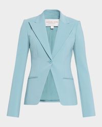 Sabrina Single-Button Stretch Wool Blazer