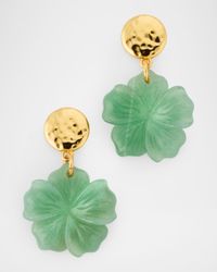 Jade Aventurine Flower Earrings