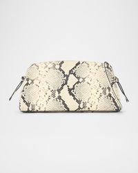 Maude Python-Embossed Leather Clutch Bag