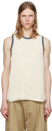 RICE NINE TEN Off-White Crochet Trim Tank Top